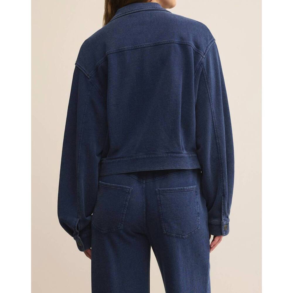 NEW Z SUPPLY heritage knit denim jacket in indigo - Picture 4 of 4